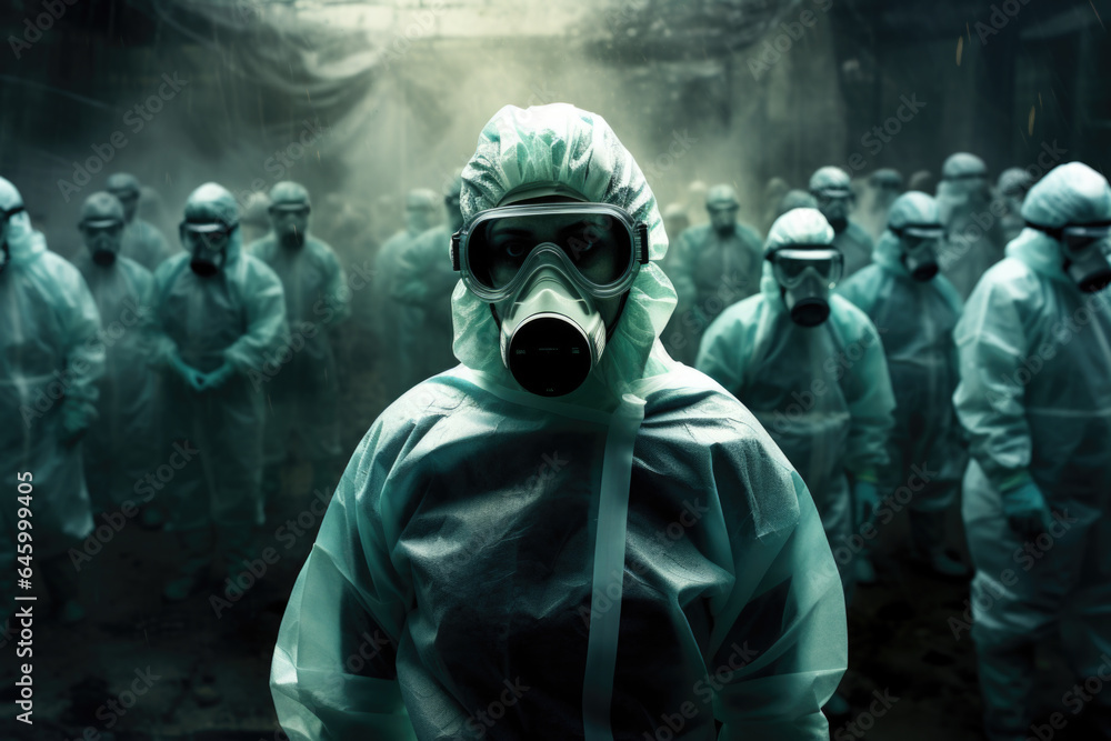 Scientist Doctor in Hazmat Suit and Mask, Virus Protection, Contagions, COVID, Flu, Outbreak, Ebola, People, Generative AI Scientist Doctor in Hazmat Suit and Mask, Virus Protection, Contagions, COVID, Flu, Outbreak, Ebola, People, Generative AI