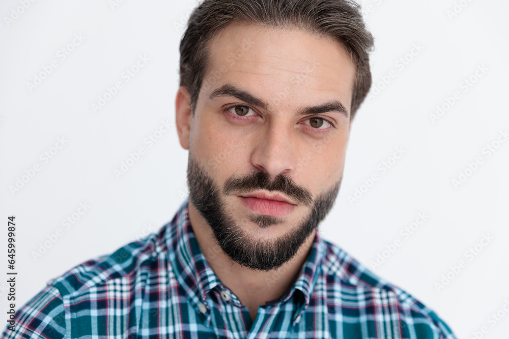 sexy young casual man with beard posing in a confident way sexy young casual man with beard posing in a confident way