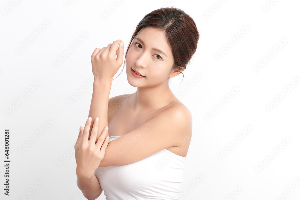 Beautiful young asian woman with clean fresh skin on white background, Face care, Facial treatment, Cosmetology, beauty and spa, Asian women portrait. Beautiful young asian woman with clean fresh skin on white background, Face care, Facial treatment, Cosmetology, beauty and spa, Asian women portrait.