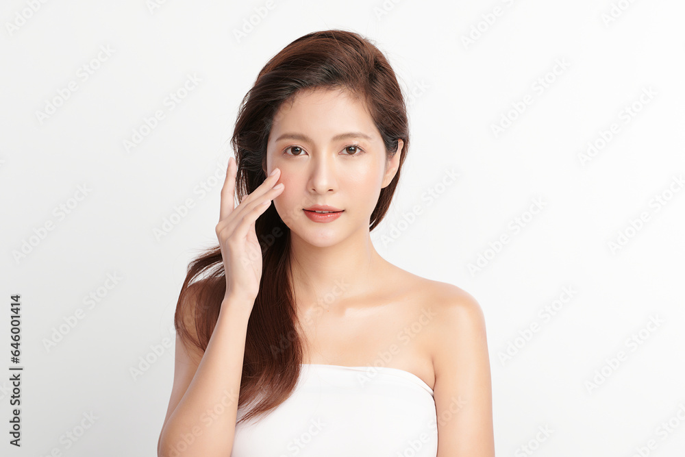 Beautiful young asian woman with clean fresh skin on white background, Face care, Facial treatment, Cosmetology, beauty and spa, Asian women portrait. Beautiful young asian woman with clean fresh skin on white background, Face care, Facial treatment, Cosmetology, beauty and spa, Asian women portrait.