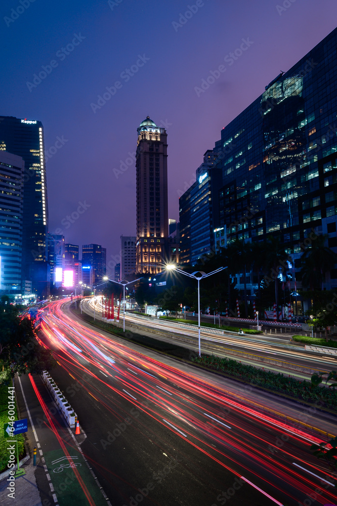 Night Cityscape with light trail