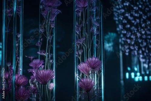 stunning surreal horrific, cyber translucent alien plants, translucent flowers,high anatoer © CREAM 2.0