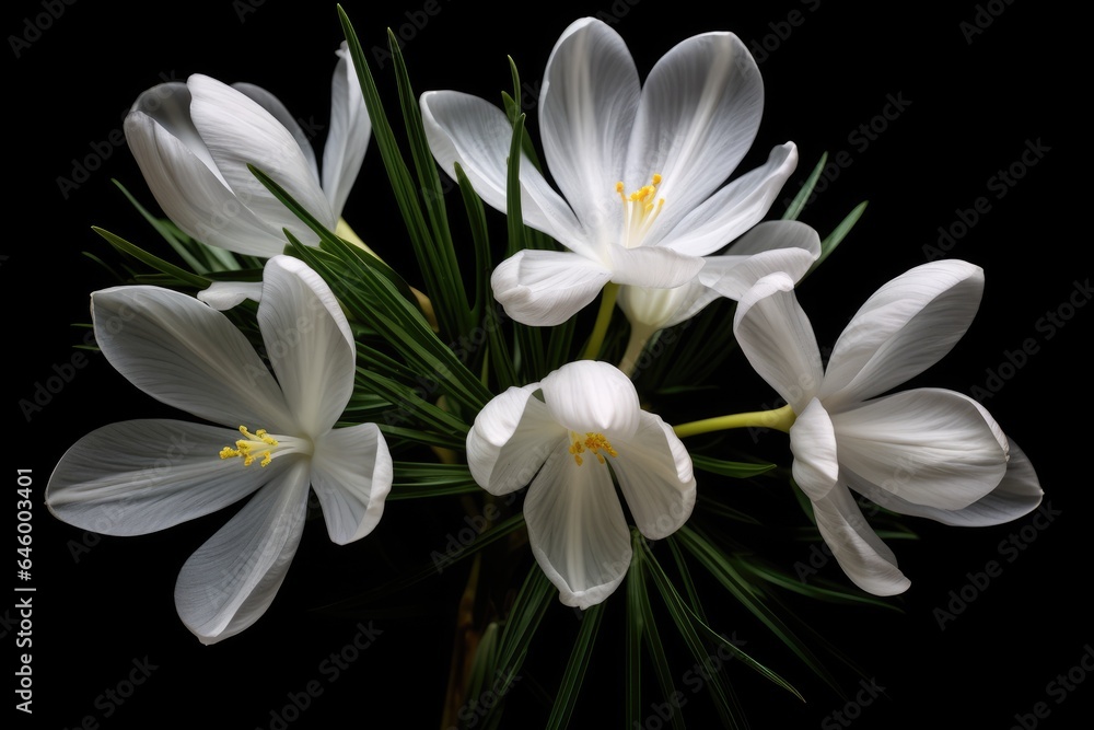 Close-up of white crocus flowers Close-up of white crocus flowers