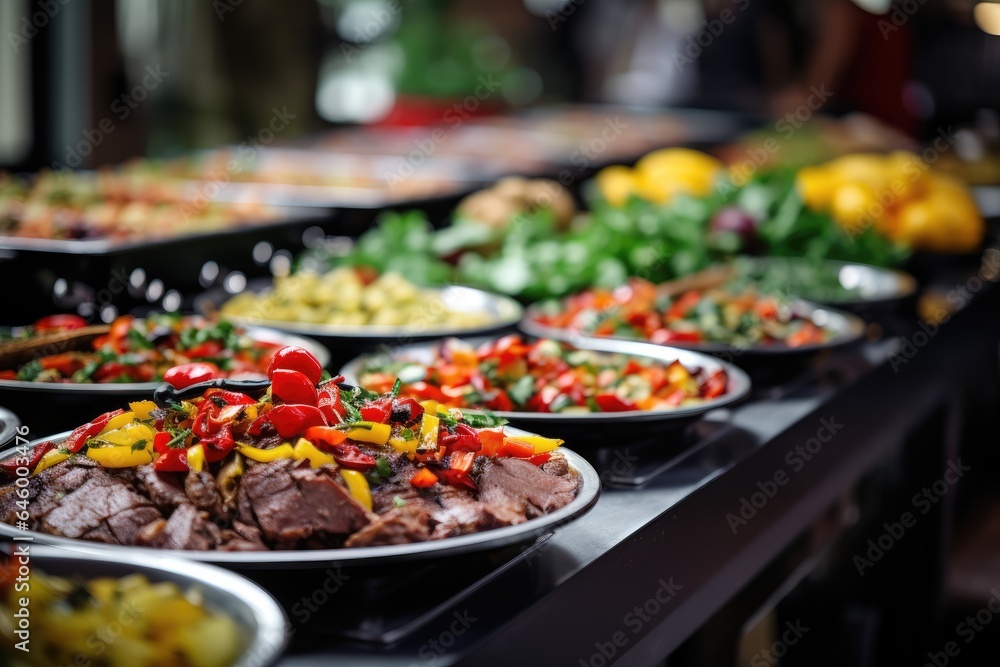 Obraz premium Buffet table full of food in a luxury hotel