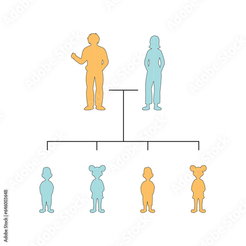 X-Linked Dominant Inheritance Concept Design. Vector illustration.
