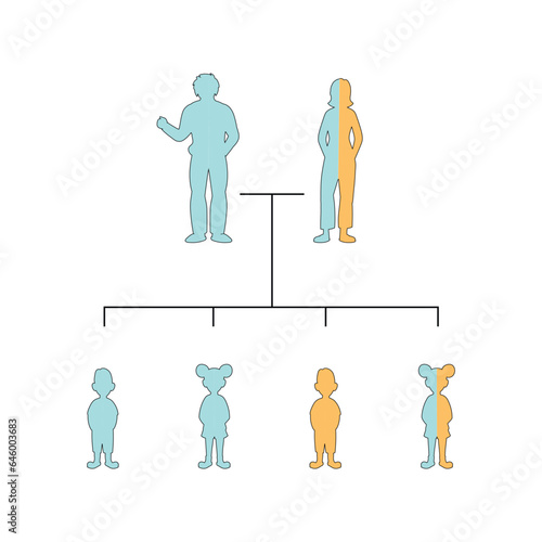 X-Linked Recessive Inheritance Concept Design. Vector illustration.