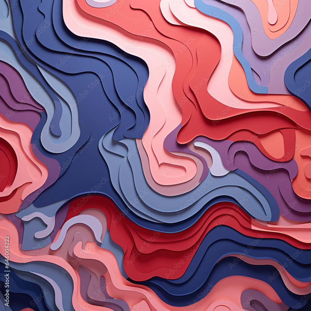 Obraz premium Colorful papercut abstarct background generative ai