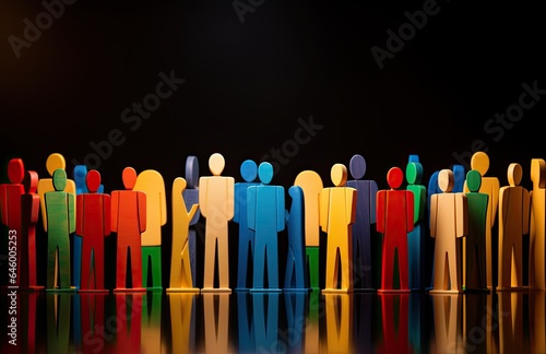 Close-up of colorful figures. Concept of a diverse and multicultural society.