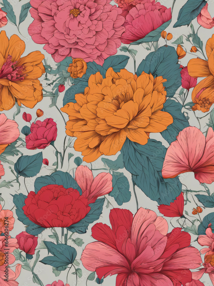 seamless pattern with flowers seamless pattern with flowers