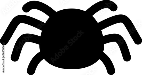 Creepy Black Spider Silhouette for Halloween Isolated : A chilling flat vector silhouette of a menacing black spider, adding a spooky touch to your Halloween-themed projects and decorations.