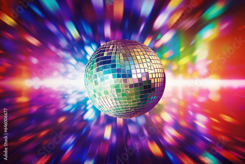 Disco ball illustration  multicolor music background  events  flyers etc.   with space for text