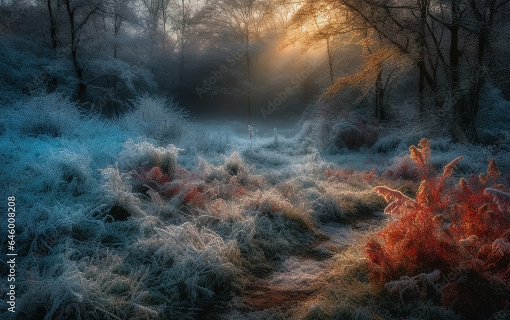 Fototapeta premium Morning winter landscape 