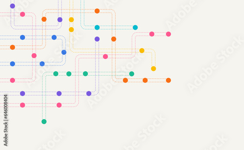 Circuit connect lines and dots. Network technology and Connection concept. Decentralized network nodes connections