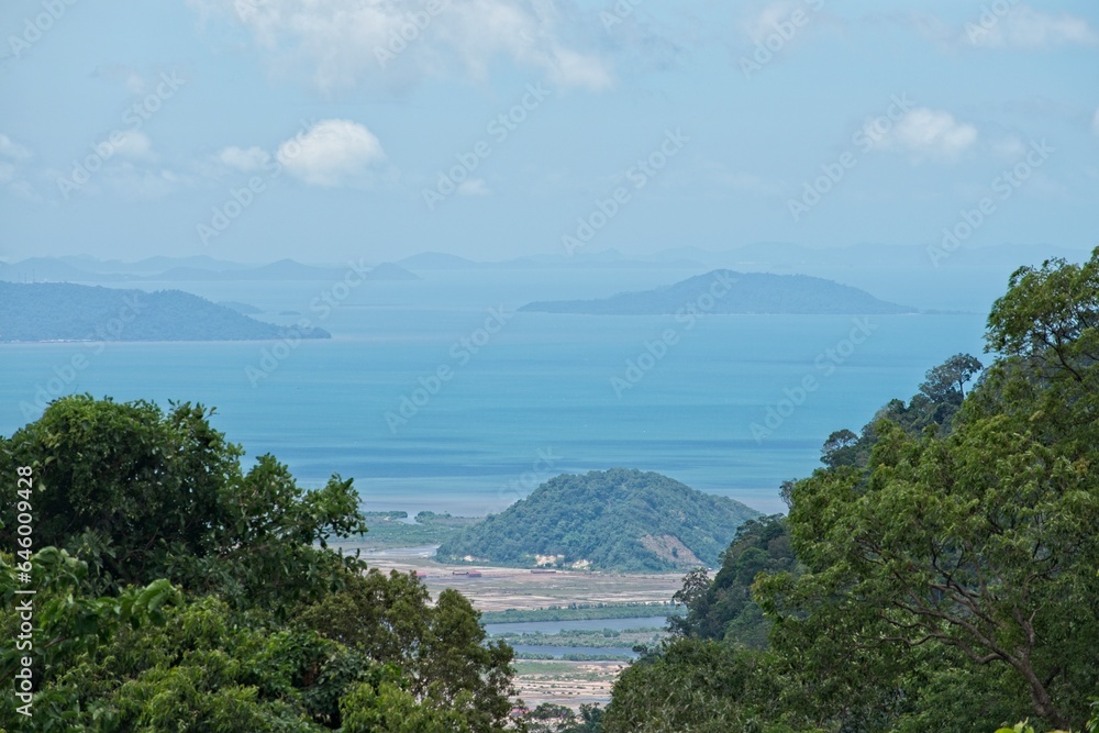 Panoramic view of the Gulf of Siam from the Bokor National Park, Cambodia	