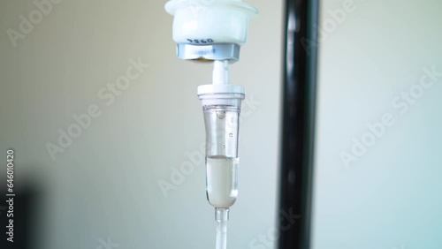 Set of iv fluid intravenous drop saline hospital room sick drops, Medical Concept, emergency medicine and chemotherapy treatment infusion drug injection. photo