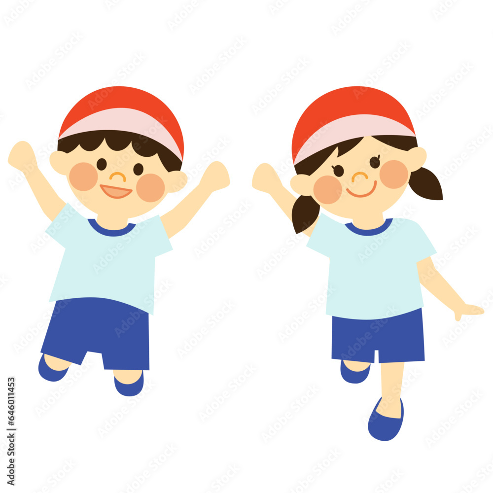 体操服の子供達