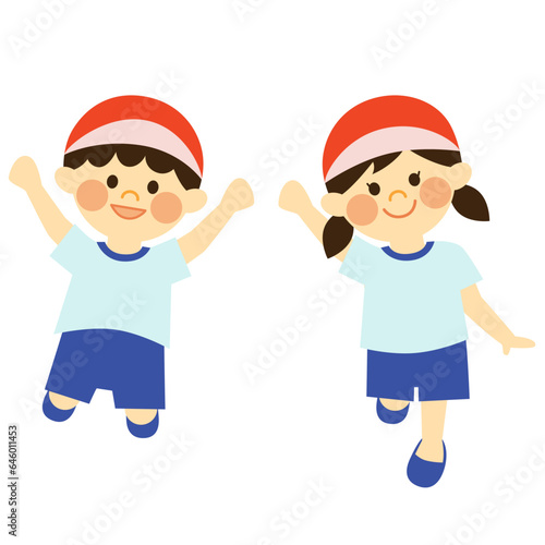 体操服の子供達