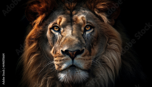 Majestic lion, king of the savannah, staring at camera generated by AI © Stockgiu