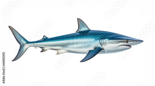 Blue shark (Prionace glauca) on white background