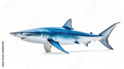 Blue shark  Prionace glauca  on white background