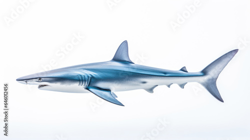 Blue shark  Prionace glauca  on white background