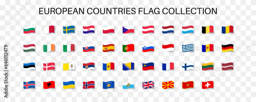 European countries flags collection. Vector EPS 10