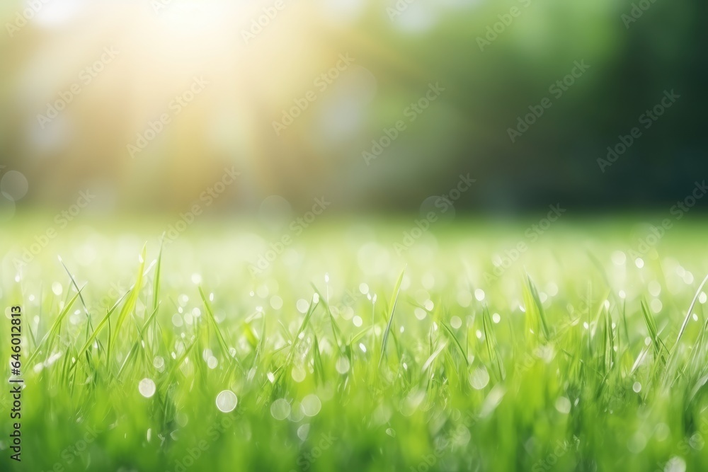 Fototapeta premium Spring and nature background concept Closeup green grass