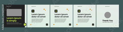 set of modern carousel slide templates for social media posts.