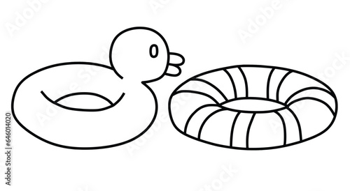 Hand drawn doodle life ring on white background.