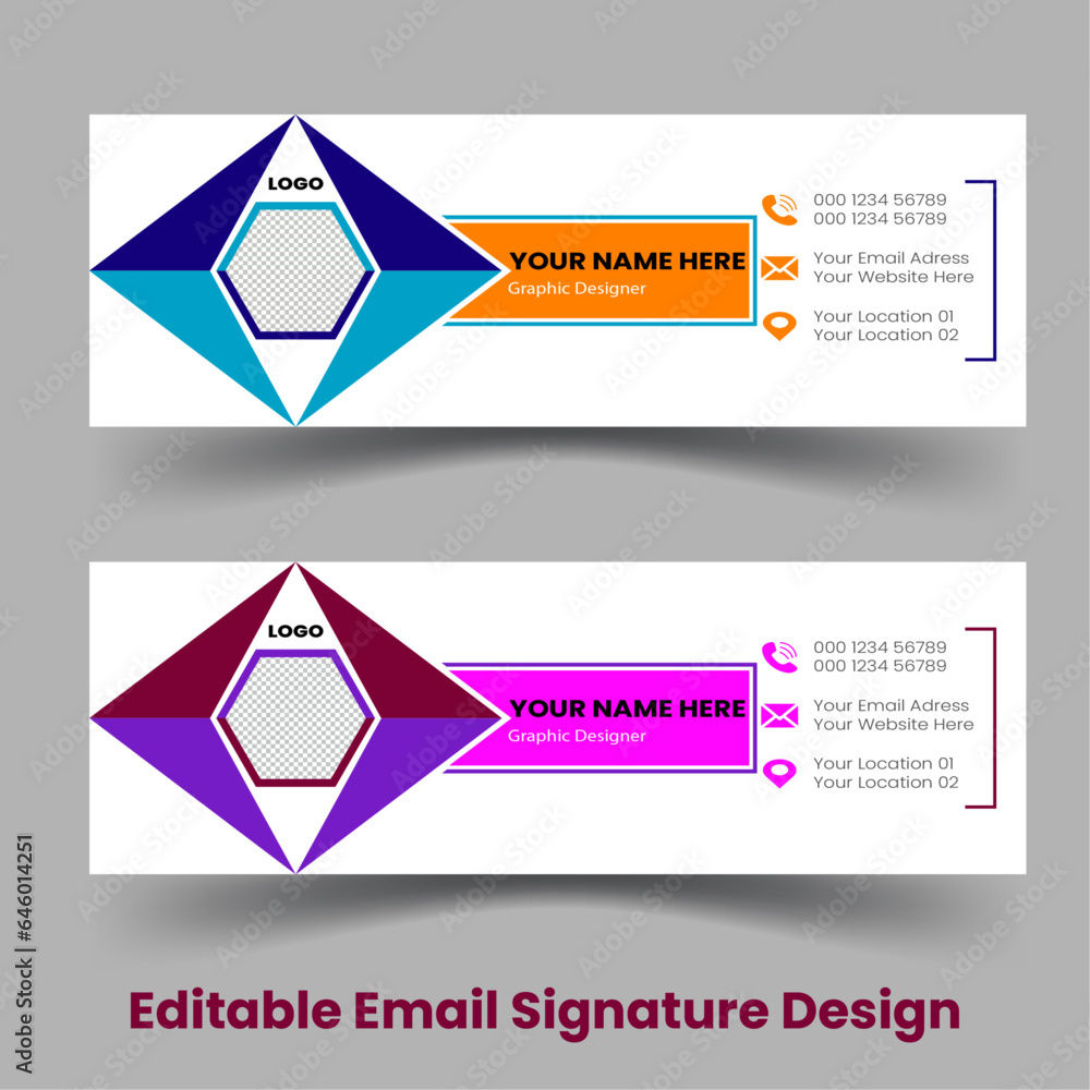 Elegant Corporate Minimal email signature Flat Mail template or email footer and personal Business Mobile Corporate EMAIL signature design