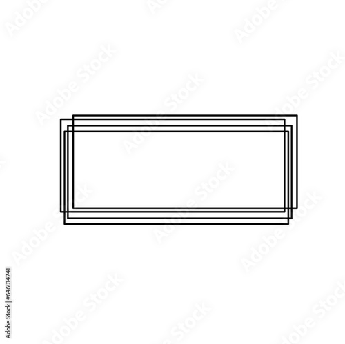 Rectangle hand drawn borders. Squared ornament frame for sketchbook or bullet journal