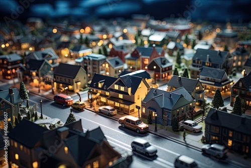 A miniature city model.