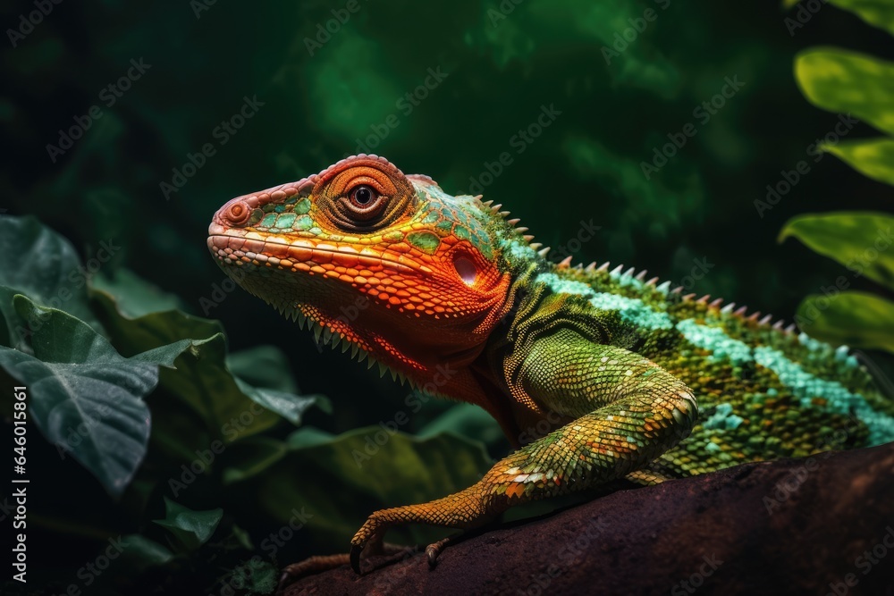Coloful lizard in a forest Coloful lizard in a forest