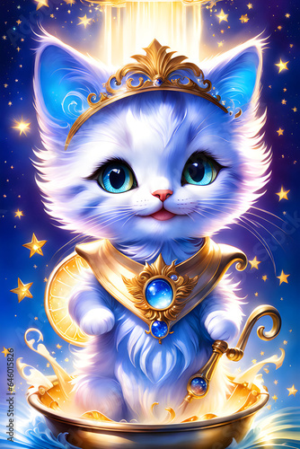 Happy little princess cat Generative AI technology
