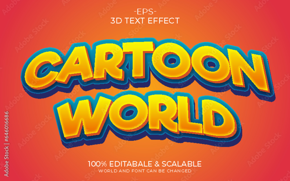 Vector cartoon studio cartoon style 3d editable text effect template style premium vector