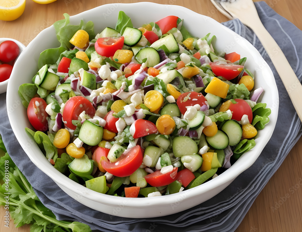 Healthly plate of homemade garden salad Healthly plate of homemade garden salad
