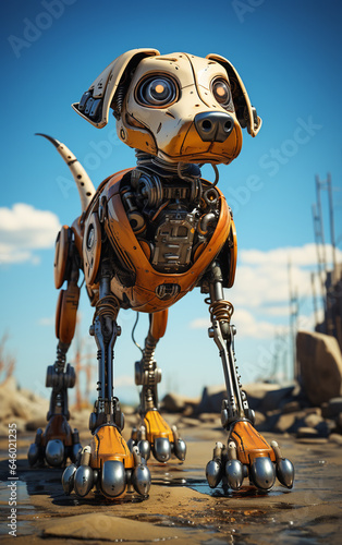 original robot dog iron on Saturn DM3,Generative Ai photo