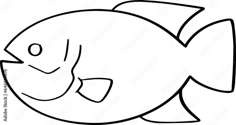 Fototapeta premium cartoon fish drawing illustration.