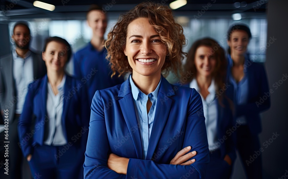 Smiling businesswoman in the office. Smiling businesswoman in the office.