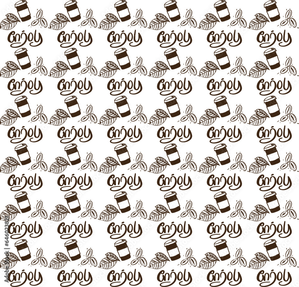 Coffee seamless pattern with a cups. Seamless texture of coffee icons. Vintage restaurant menu. Food and drink pattern. Vector illustration Coffee seamless pattern with a cups. Seamless texture of coffee icons. Vintage restaurant menu. Food and drink pattern. Vector illustration
