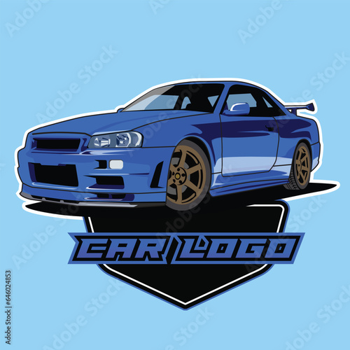 jdm car logo template vector design