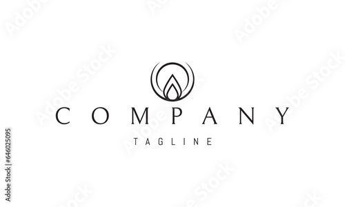 A vector logo with an abstract image of a drop rolling down from a pipe.