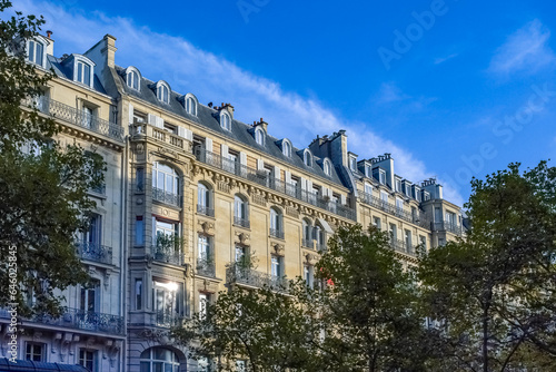 Paris, beautiful facades in the 7e arrondissement, quai Voltaire, near the Seine
 photo
