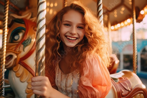 girl on carousel © suryana