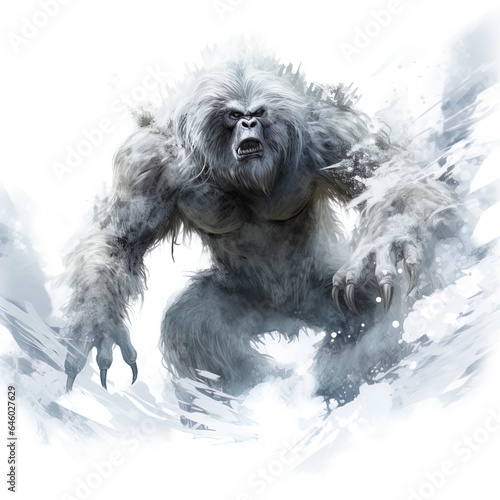 Abominable Snowman or Yeti. Great for fantasy stories, adventure, expeditions, mountaineering, horror and more.  © AI Movie