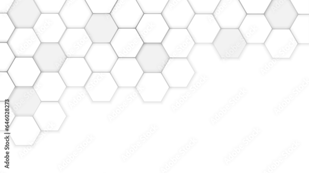 Abstract White Hexagonal Background. Luxury White Pattern. Vector Illustration. 3D Futuristic abstract honeycomb mosaic white background. geometric mesh cell texture.	