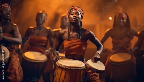 Caribbean drummers and dancers celebrate African culture at music festival generated by AI