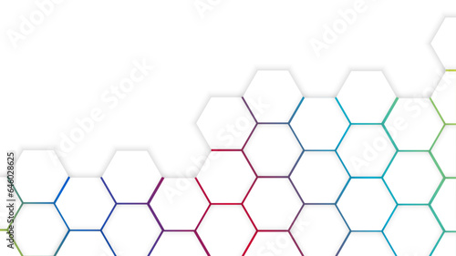 Abstract White Hexagonal Background. Luxury White Pattern white gradient background stroke. Vector Illustration. 3D Futuristic abstract honeycomb mosaic white background. geometric mesh cell texture.	