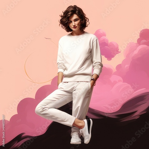 model posing in studio