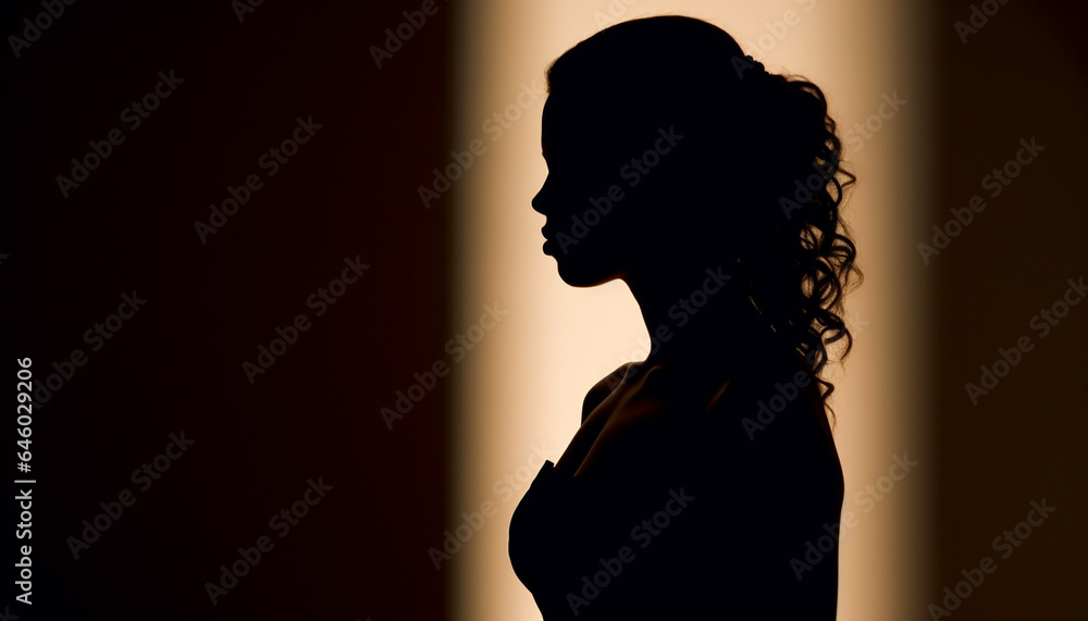 Solitude and sadness a fashion model profile in black and white generated by AI Solitude and sadness a fashion model profile in black and white generated by AI